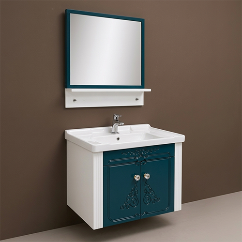 ACODE EC 2526 Wall-Mounted Designer Bathroom Vanity Cabinet Set | Premium PVC Board Construction | Wall-Mounted Space-Saving Unit | Matching Mirror with Storage Shelf NILL
