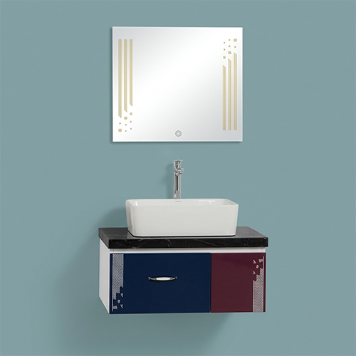 ACODE KH 701 Wall-Mounted Designer Bathroom Vanity Cabinet Set | High-Density PVC Board Construction | Smart Touch-Sensor LED Mirror | Dimensions (L × W × H) 72 × 48 × 30 CM NILL