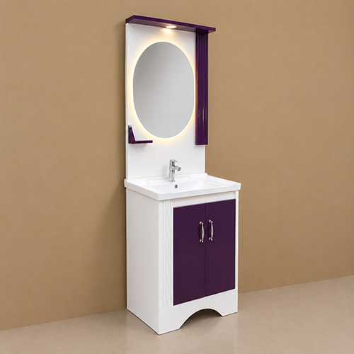 Acode FM 605 VLT| Bathroom Cabinet with Basin| Premium PVC Board Construction| Size: 60 × 48 × 80 cm| Nill