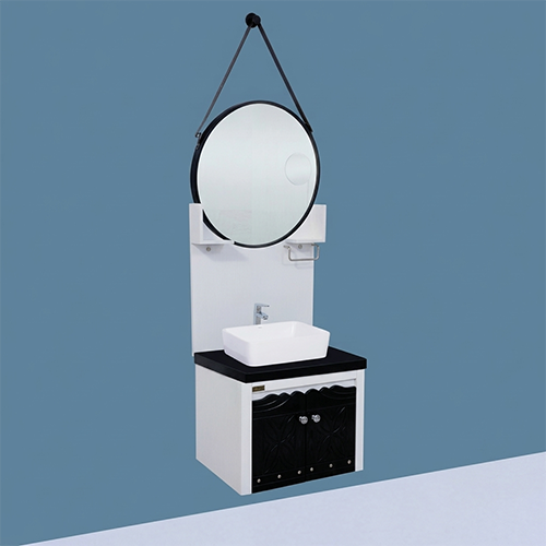 ACODE KT 444 Wall-Mounted Designer Bathroom Vanity Cabinet Set | 100% Waterproof PVC Board Construction | Wall-Mounted Floating Cabinet | Dimensions (L × W × H) 60 × 48 × 50 CM NILL