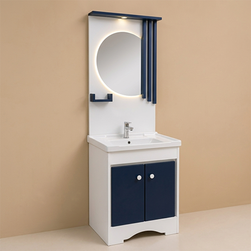 ACODE FM 111 | Premium PVC Board Construction| Integrated LED Ambient Mirror| Dimensions (L × W × H) 60 × 48 × 80 CM| High-Quality Basin Included NILL