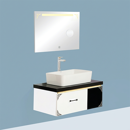 ACODE KH 796 Wall-Mounted Designer Bathroom Vanity Cabinet Set | Premium PVC Board Construction | Smart Touch-Sensor LED Mirror | Dimensions (L × W × H) 72 × 48 × 30 CM | NILL