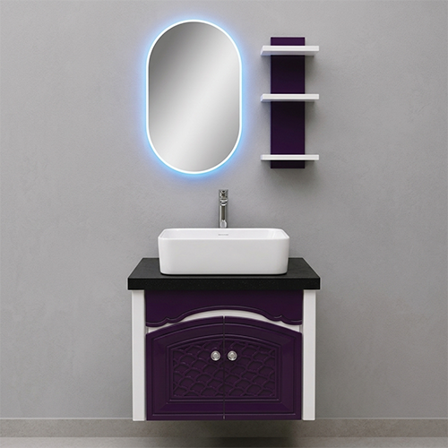 ACODE EC 9665 Wall-Mounted Designer Bathroom Vanity Cabinet Set | Premium PVC Board Construction | Space-Saving Wall-Hung Unit | Dimensions (L × W × H) 60 × 48 × 50 CM NILL