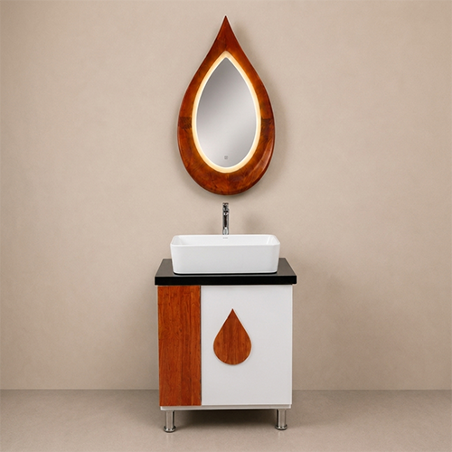 ACODE FMWDX 003| Premium PVC Board & Solid Wood Construction| Size: 60 × 48 × 80 cm| Modern & Elegant Design| Moisture-Resistant PVC Material Nill