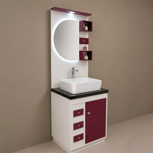 ACODE FM 666 Premium Bathroom Vanity| Premium PVC Board Construction| Size: 60 × 48 × 80 cm| Moisture & Water Resistant| Multiple Storage Compartments Nill
