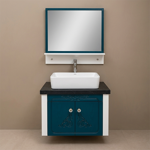 ACODE EC 2526 Wall-Mounted Designer Bathroom Vanity Cabinet Set | Premium PVC Board Construction | Wall-Mounted Space Saver | Dimensions (L × W × H) 60 × 48 × 50 CM NILL