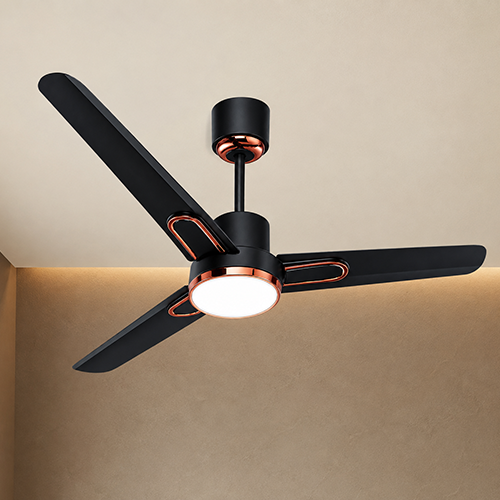 Starcool BREEZE-5W LED Wide Air Delivery Built-in LED Light Noiseless Performance Energy Saving – up to 55% Remote Control Operation Premium Black & Rose-Gold Finish Energy Efficient Star Rated Fan Nill